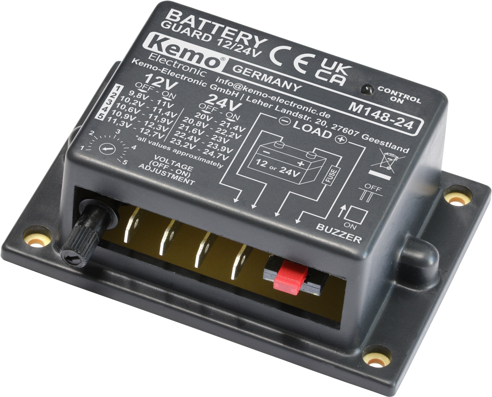 Kemo M148-24 Batteriewächter 12/24 V Schutz vor Tiefentladung