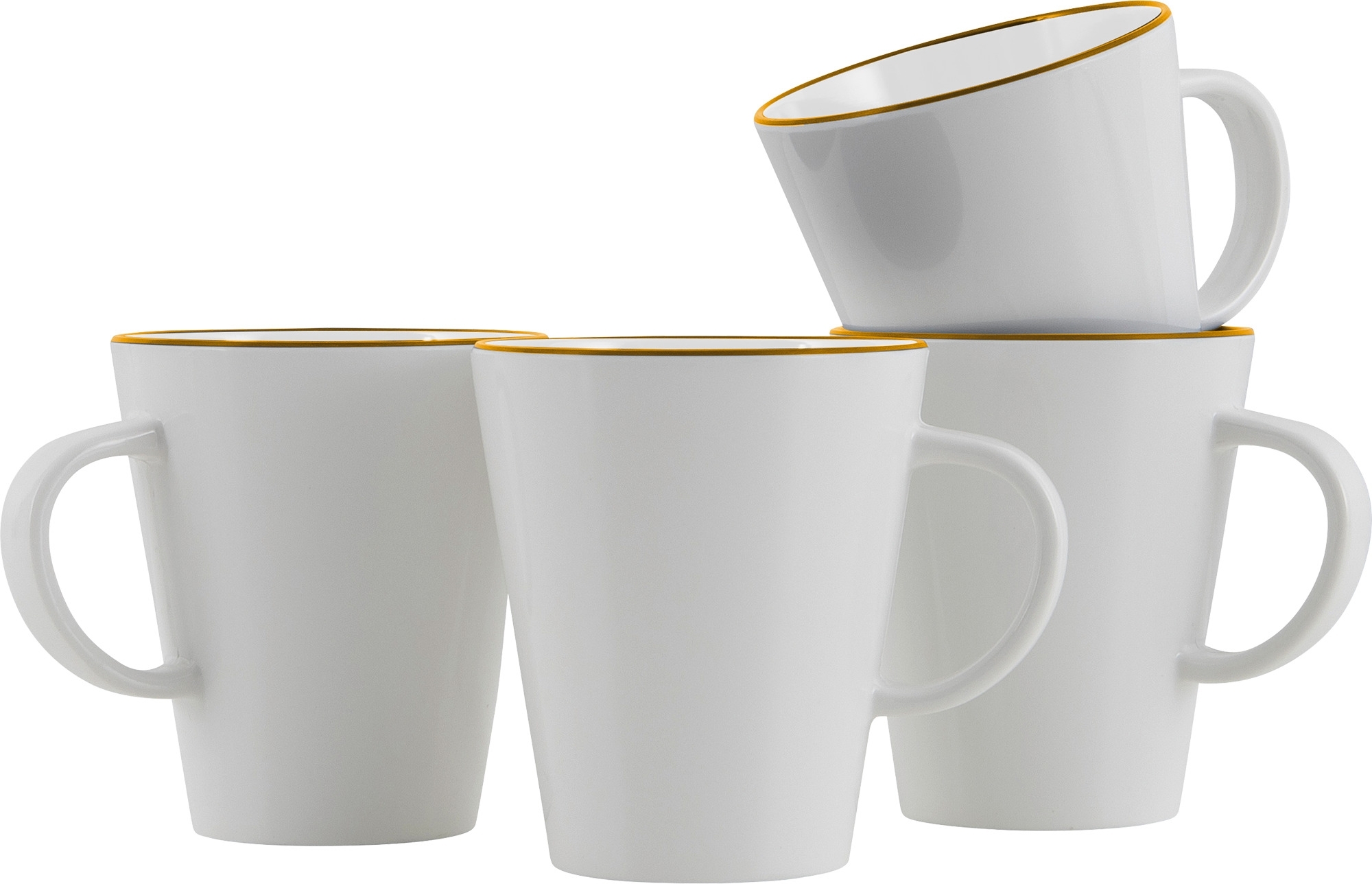 Gimex Linea Line Henkelbecher 350 ml 4 Stück gold