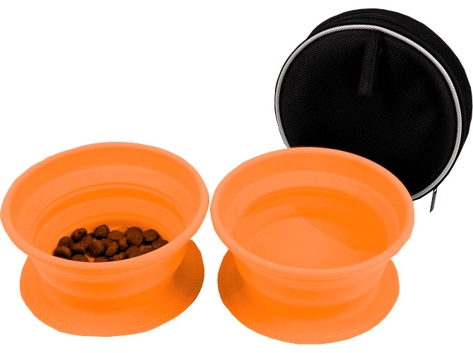 Disc-O-Bed Dog-Bowl faltbarer Silikon Futternapf Set 2 Stück