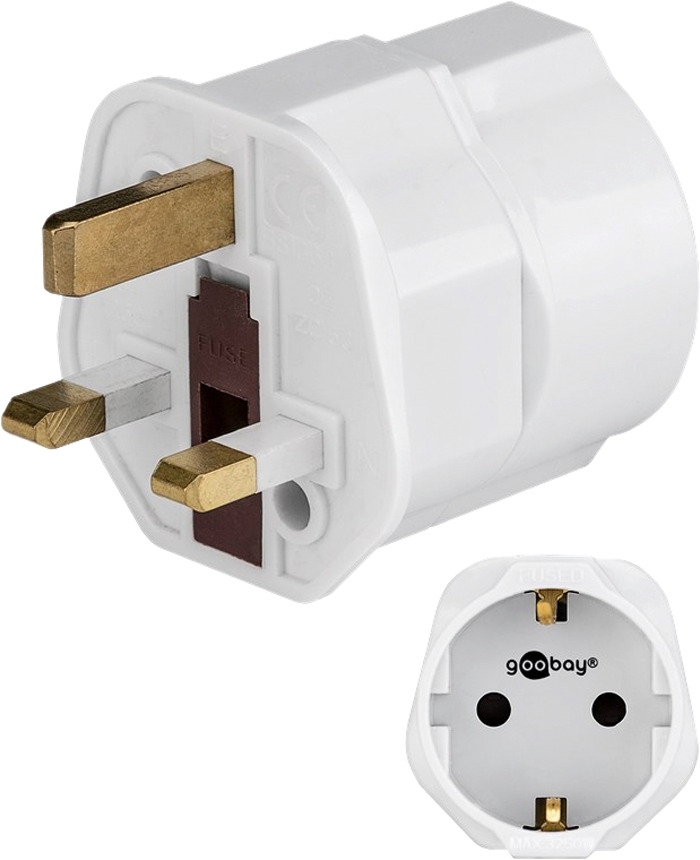 Goobay Reise Netzadapter EU für UK, weiß