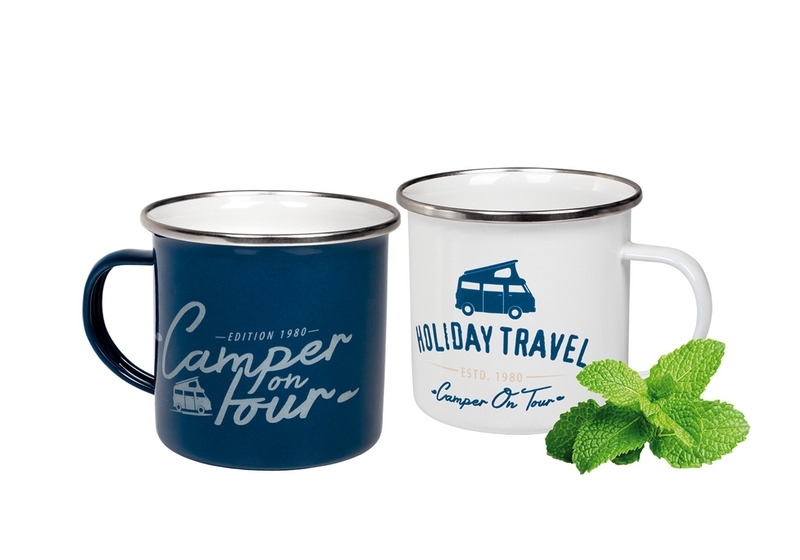 Holiday Travel Bay City Emaille-Becher, 2er Set, 400ml