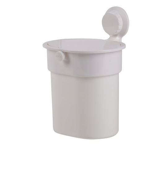 Mülleimer mit Saugnapf, weiß, bis 3kg, Push-Button