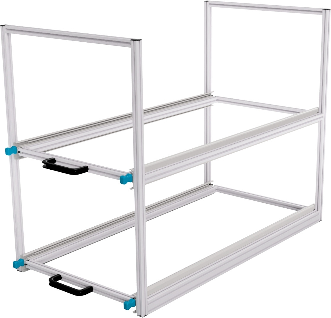 SYS-RACK Kastenwagen Heckauszug mit 90 cm Teleskopvollauszügen