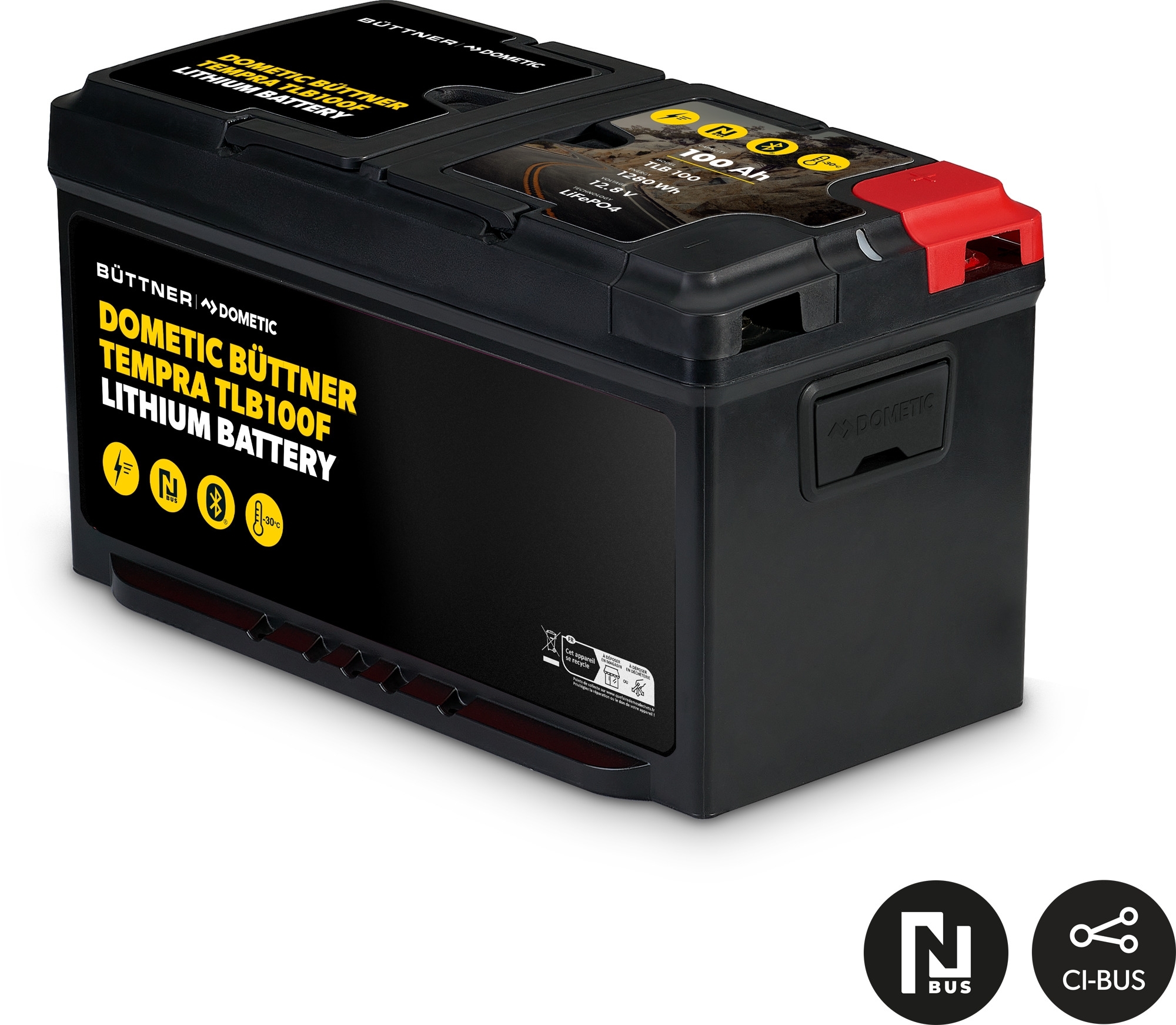Dometic Büttner Lithiumbatterie Tempra TLB100F 12 V / 100 Ah mit integrierter Heizung