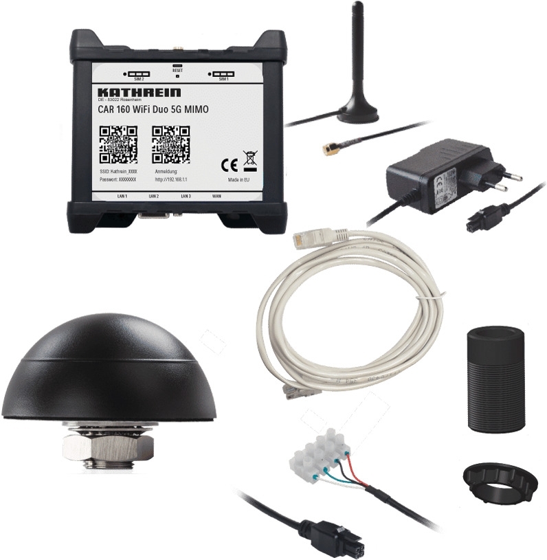 Kathrein CAR 160 WiFi Duo 5G MIMO Dual SIM WLAN Router Set weiß