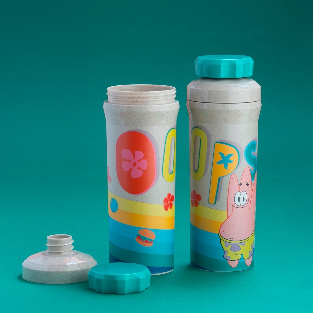 Koziol Olli 0,5 SpongeBob Patrick Trinkflasche 500 ml organic sand