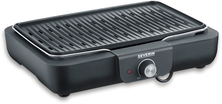 Severin PG 8556 Tischgrill schwarz 2300 W mit Grillplatte