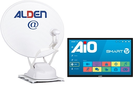 Alden Onelight@ 60 HD EVO vollautomatische Satellitenanlage Ultrawhite inklusive LTE Antenne und A.I.O. Smart TV mit integrierter Antennensteuerung