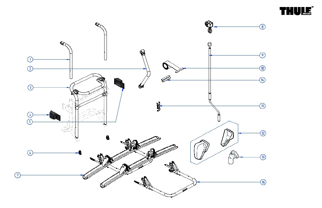 Thule Endkappe rechts schwarz für Fahrradträger Lift V16 Manual / 12 V – Thule Ersatzteilnummer 1500603107