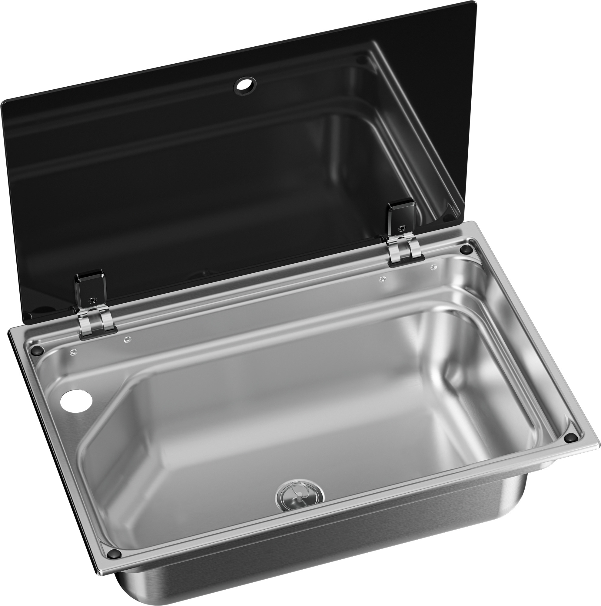 Dometic Eckiges Spülbecken CVS1525G mit Glasabdeckung