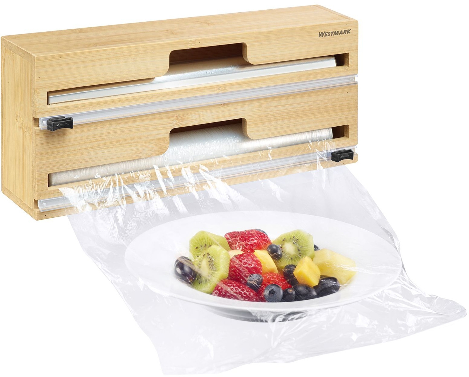 Westmark Folienspender aus Bambus mit Schneidvorrichtung