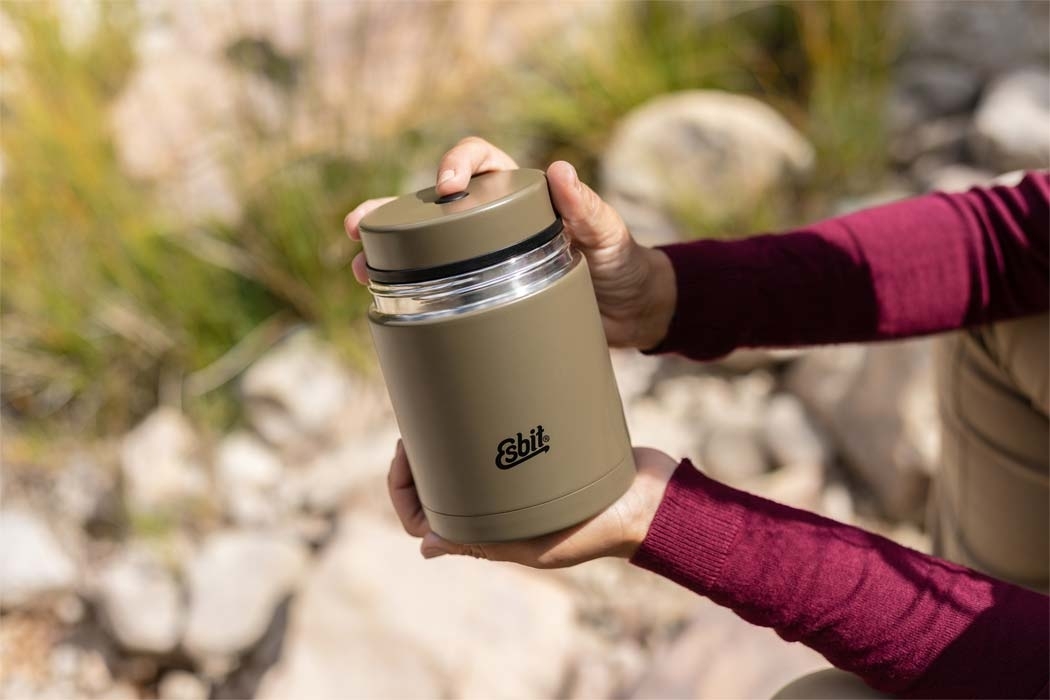 Esbit Food Thermobehälter inkl. Schüssel 18/8 Edelstahl Olivgrün 1 Liter