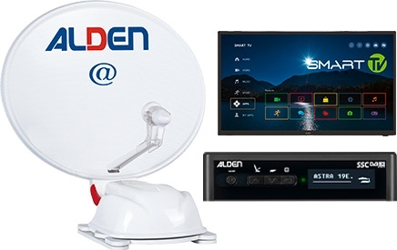 Alden Onelight@ 60 HD EVO vollautomatische Satellitenanlage Ultrawhite inklusive S.S.C. HD Steuermodul / LTE Antenne / Smartwide LED TV