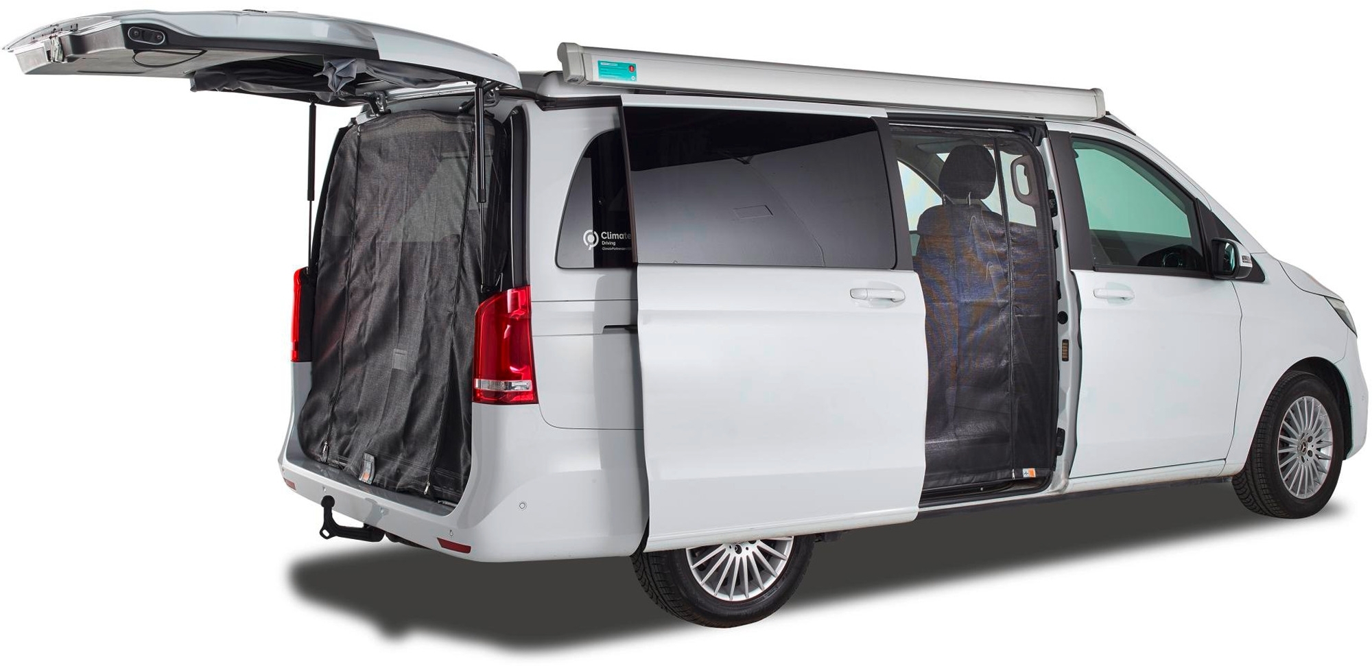 Mayr Van Heckmoskitonetz mit Reißverschluss für Mercedes-Benz V-Klasse (ab 2014) / Vito (ab 2014) für Heckklappe elektrisch Maschenweite Fine-mesh