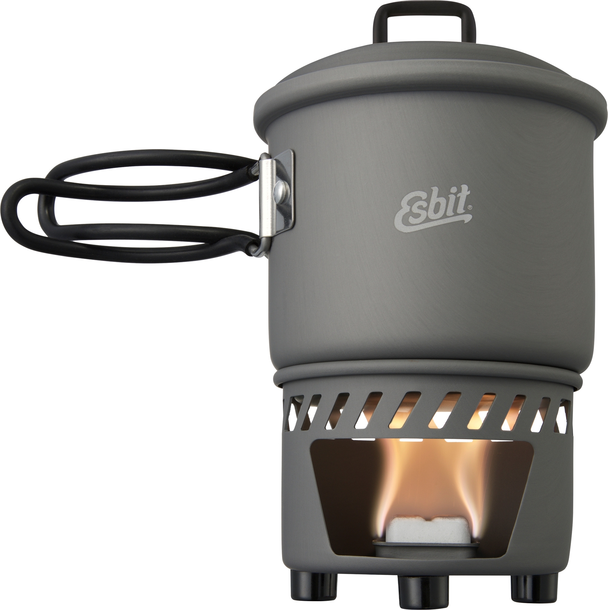 Esbit Camping Kochset für Trockenbrennstoff Hartanodisiertes Aluminium 585 ml