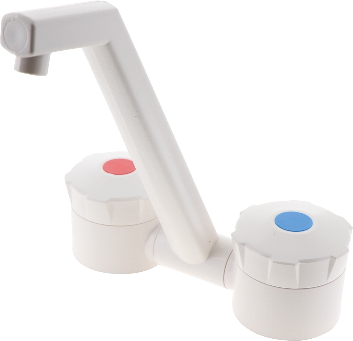 Barwig 06 Mischbatterie Automatik Einhebelmischer Wasserhahn mit 45° Tülle 10/12 mm Weiß