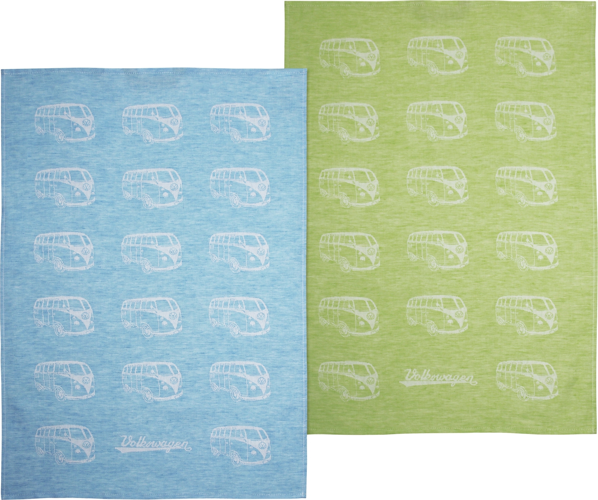 VW Collection T1 Bulli Geschirrtuch 2er Set Rot/Blau 70 x 50 cm