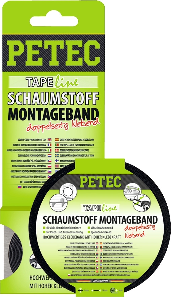 Schaumstoff-Montageband schwarz 2 m