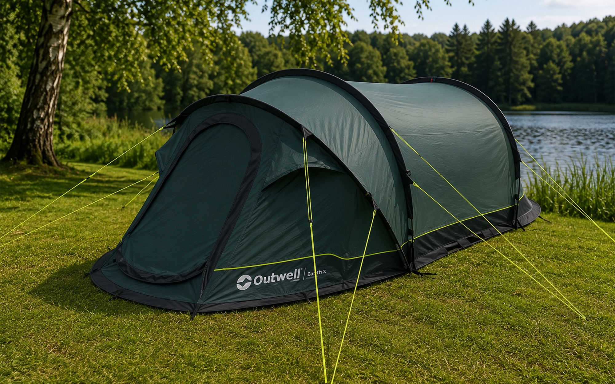 Outwell Nexion 2 Pop Up Wurfzelt für 2 Personen Ocean mit Innenzelt und Vorraum