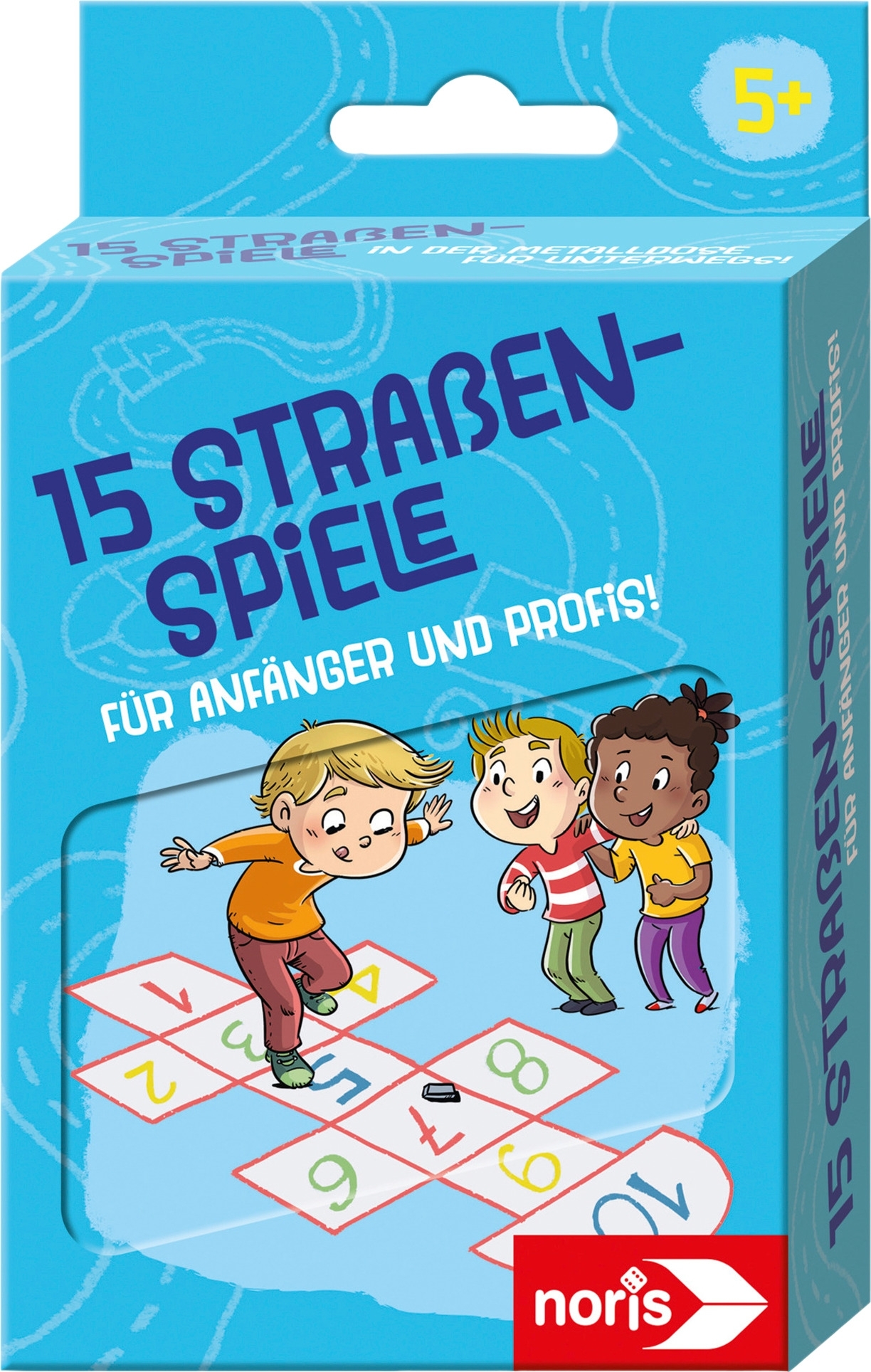 Noris  15 Straßenspiele mit 4 Kreiden und Anleitung