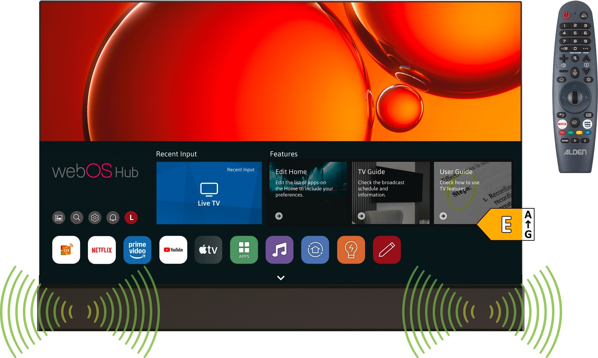 Alden Smartwide SoundPro LED-TV mit Full-HD Display und integrierter Stereo-Soundbar