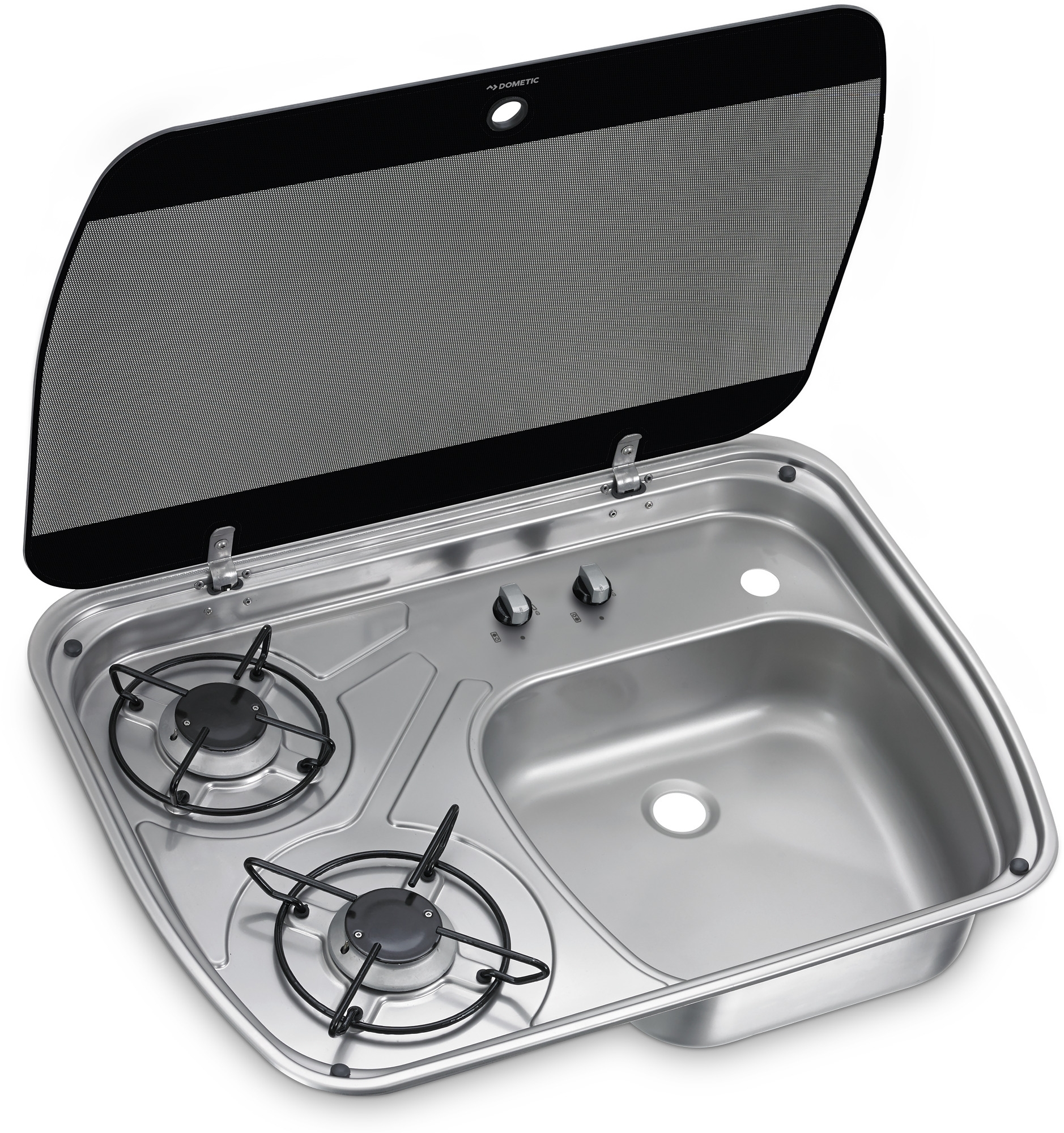 Dometic Kochfeld und Spüle mit Glasdeckel HSG 2445 2-flammig 600 x 445 mm