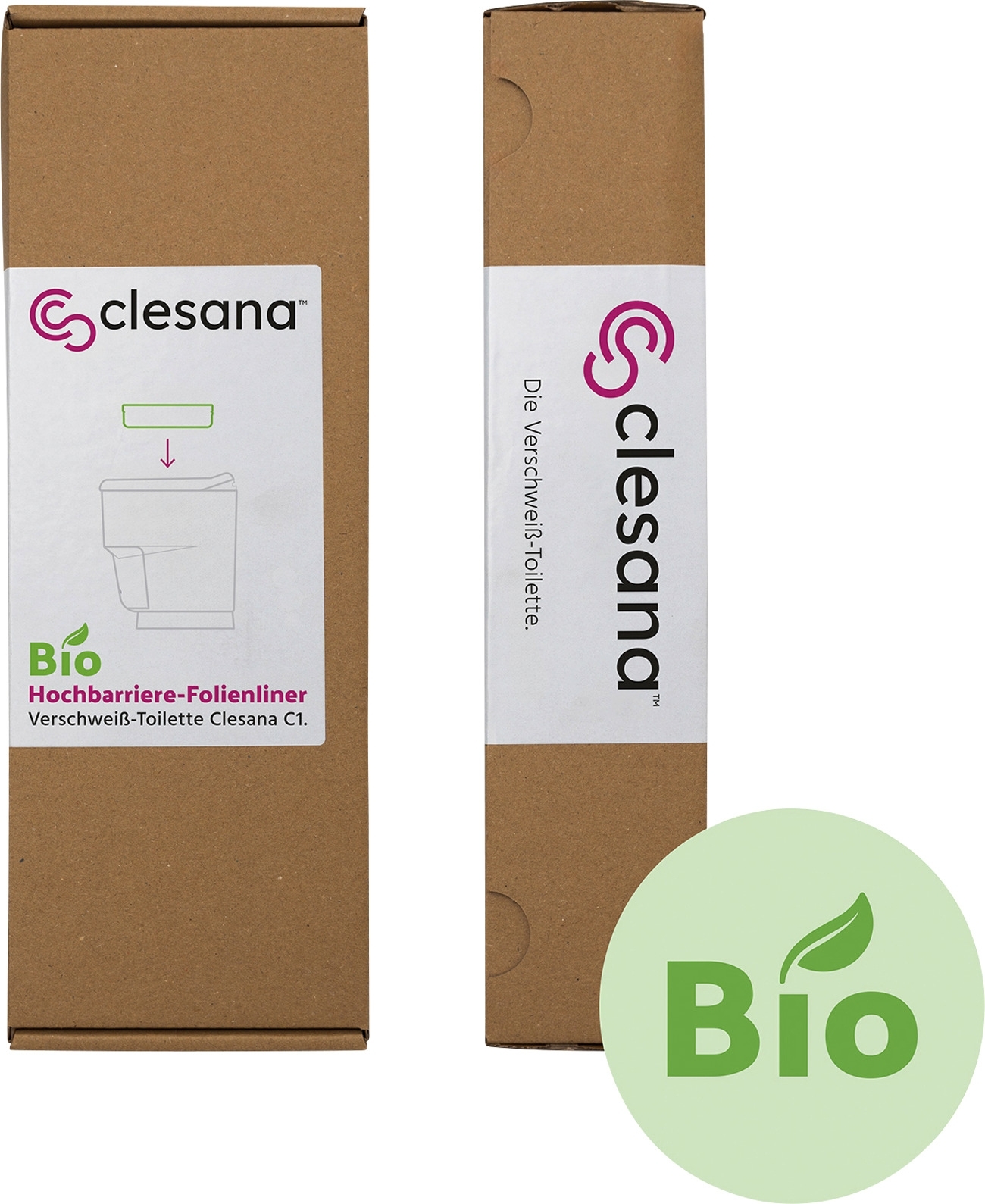 Clesana Bio Hochbarriere-Folienliner für die wasserlose Verschweiß-Toilette Clesana C1 (2 Stück)
