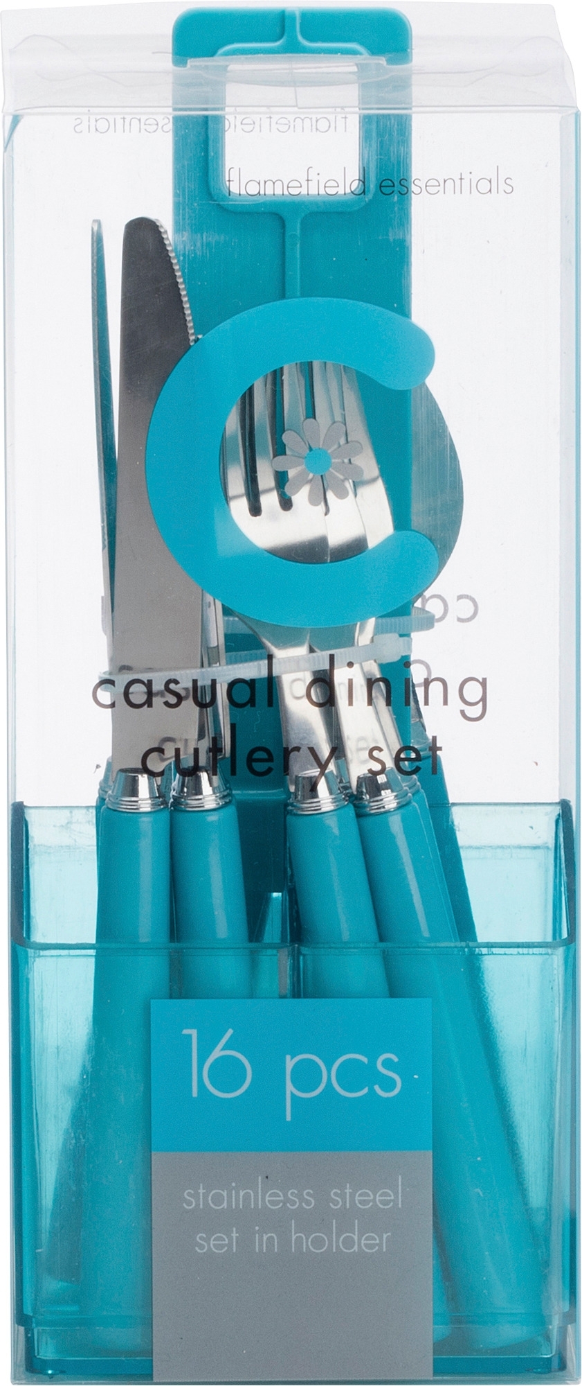 Flamefield Aqua Granite Cutlery Set Besteckset 16-teilig blau