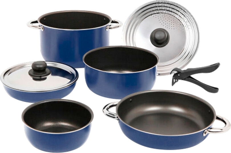 Berger Topfset Aluminium stapelbar blau 9-tlg.
