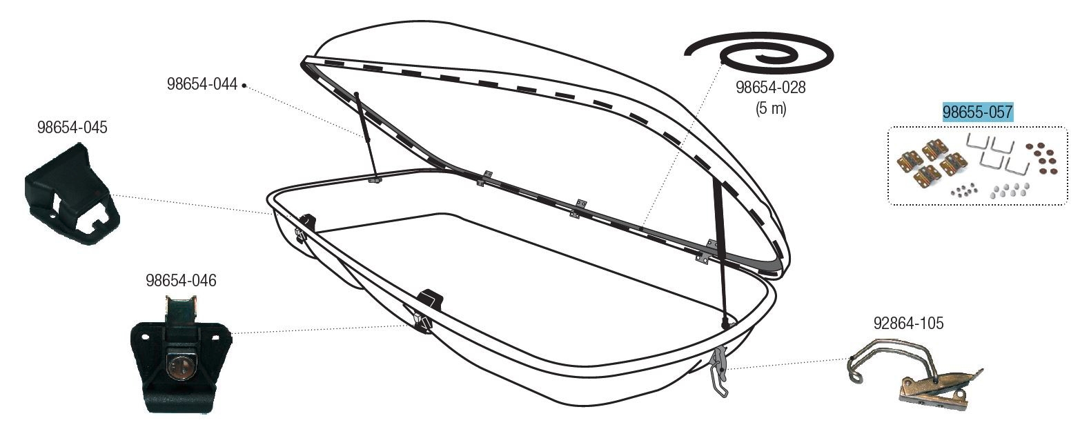 Fiamma Montagesatz passend für Ultra Box 1 / 2 / Sport Pro - Fiamma Ersatzteilnummer 98655-057