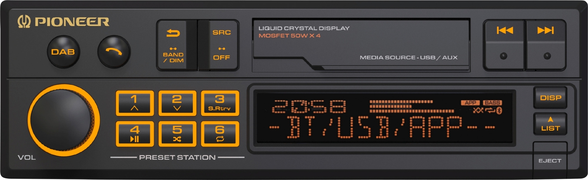 Pioneer SXT-C10PS 1-DIN-Receiver DAB+ Bluetooth Digitalradio
