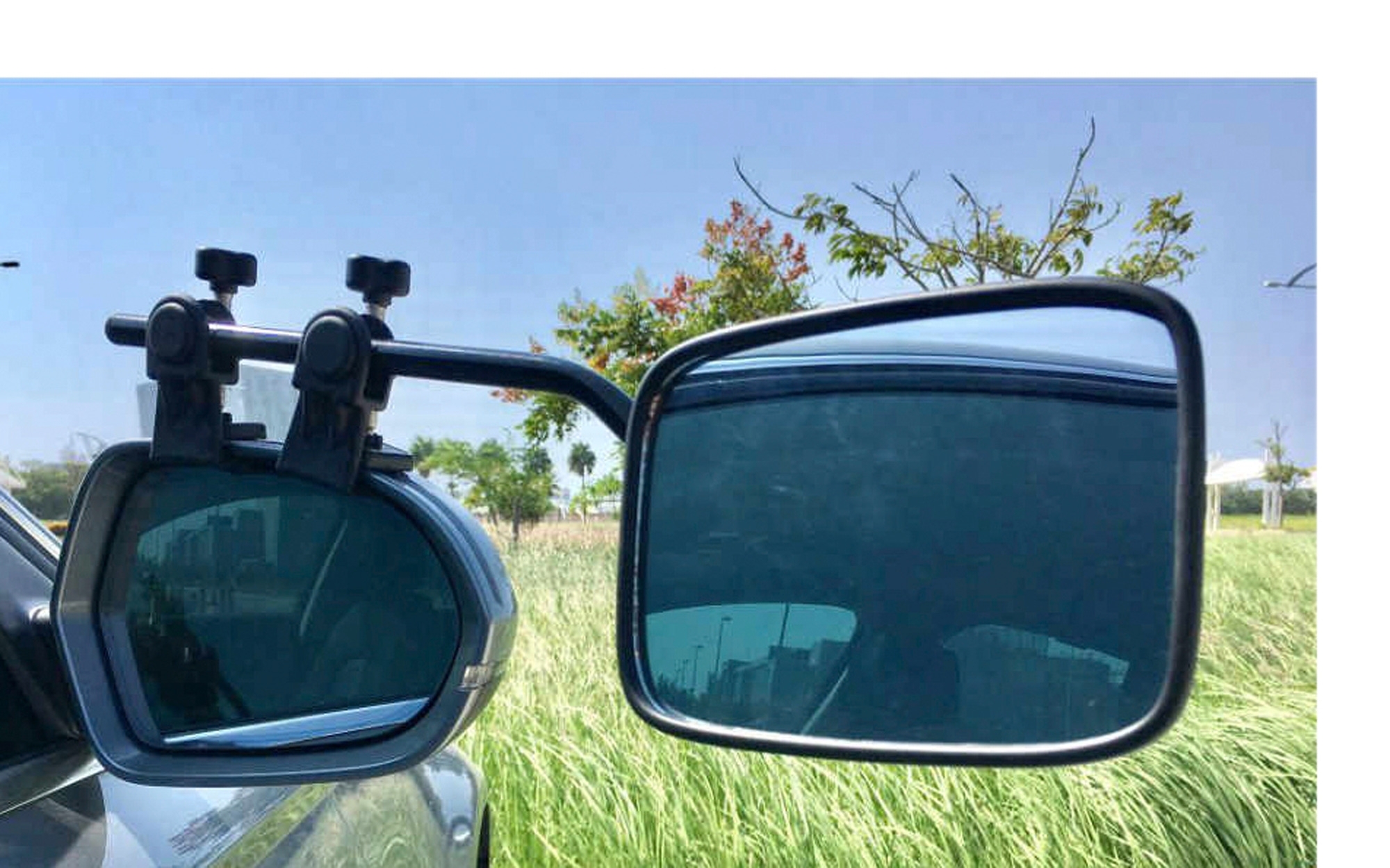 Milenco Aero 4 Mirror Convex XXL - Lot De 2 Miroirs Convexes Universels Avec Bras Long Pour Caravane Et Camping-Car