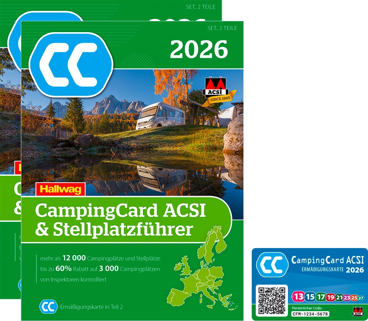 ACSI Stellplatzführer 2026 mit CampingCard Ermäßigungskarte (Deutsch)