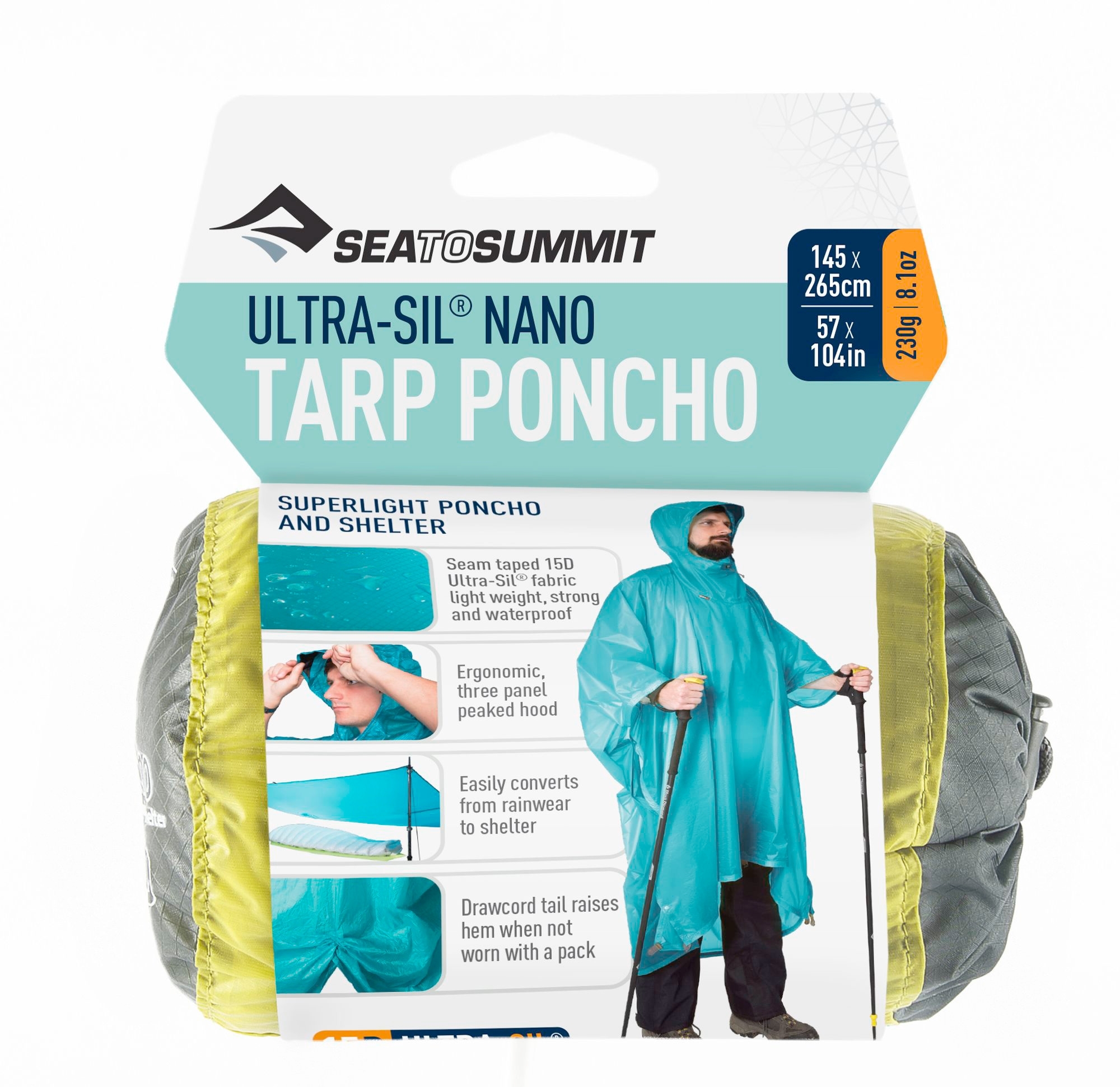 Sea to Summit Ultra-Sil Nano Tarp Poncho Hellgrün