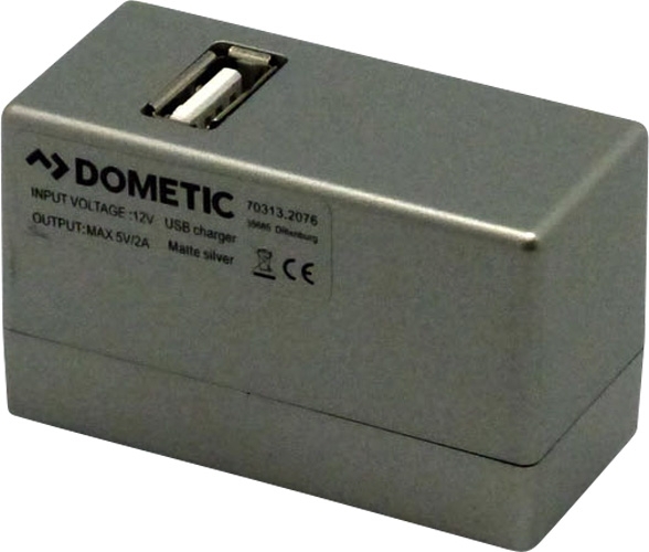 Dometic Stromschienenadapter mit USB-Anschluss silber