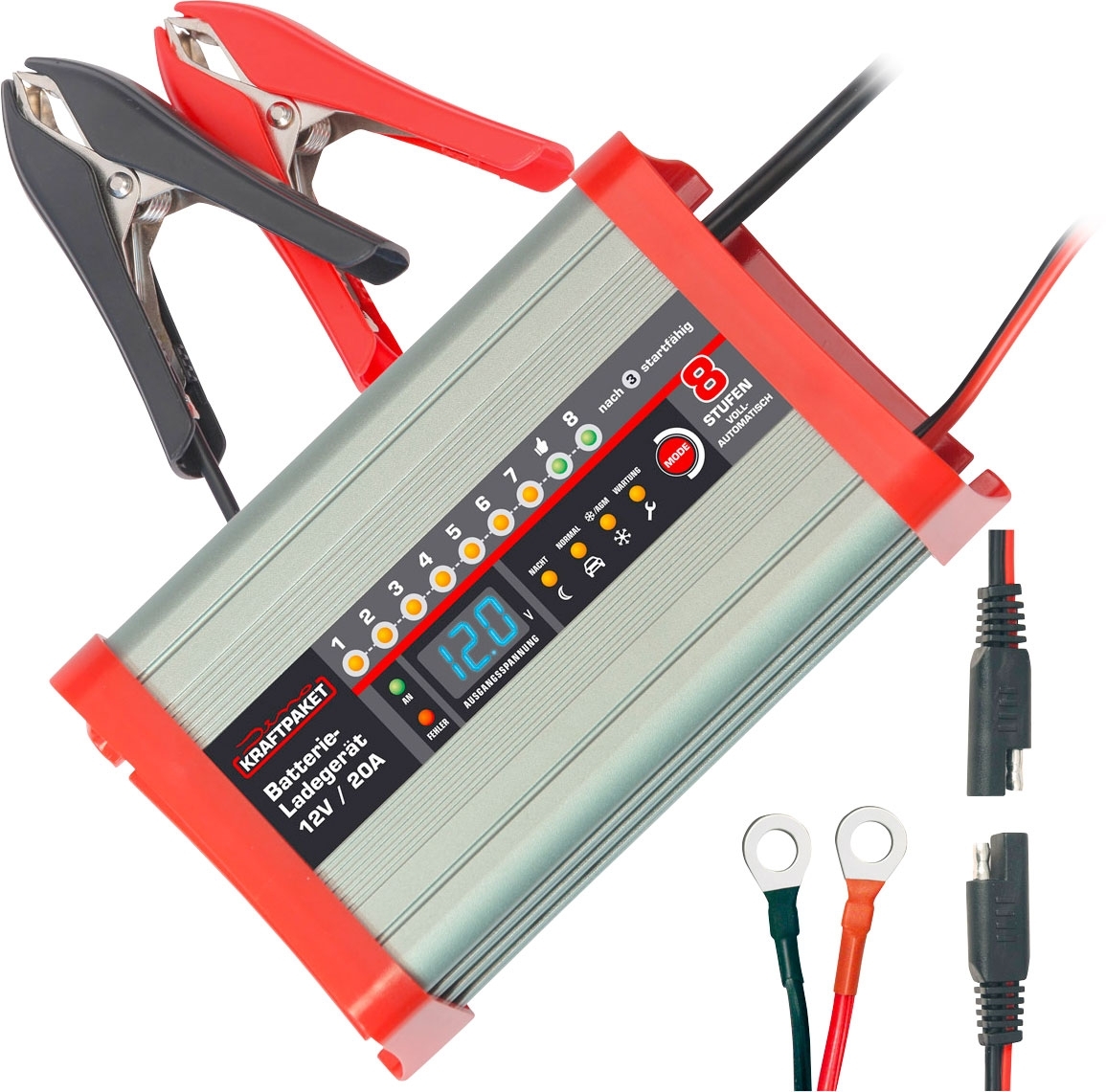 Dino Kraftpaket Ladegerät mit Campingfunktion 12 V