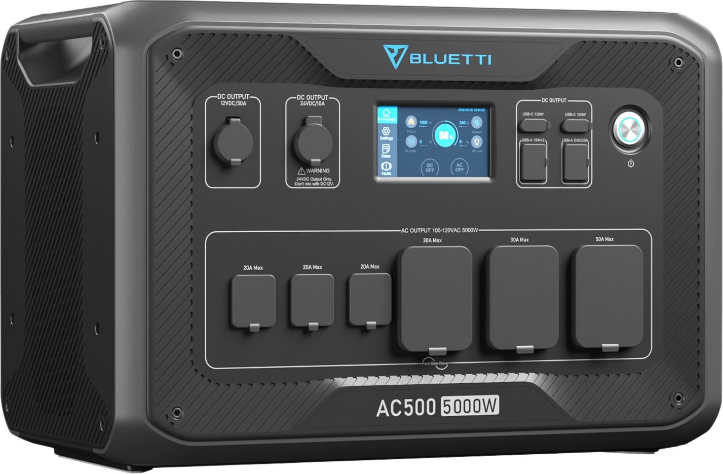 Bluetti AC500-Gray-EU tragbare Powerstation mit integriertem Wechselrichter 5000 W