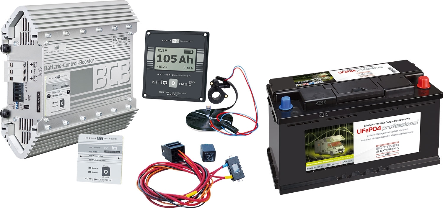 Büttner Lithium-Batterie Power Set Ladebooster inkl. Lithium-Batterie und. Einbausatz