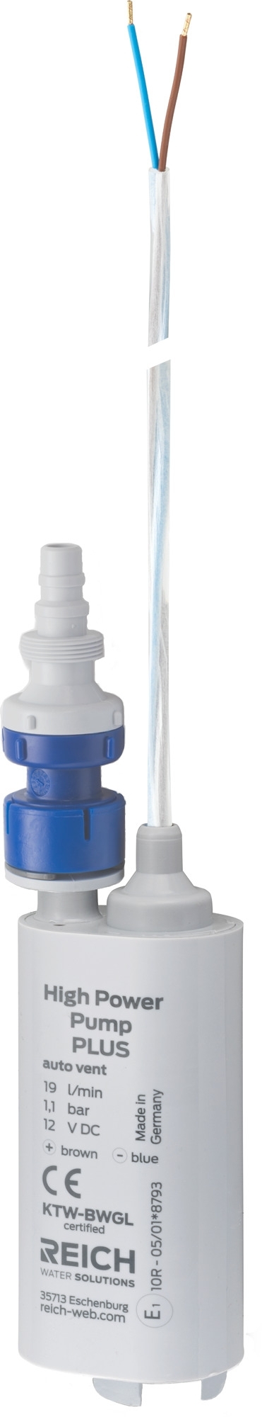 Reich Tauchpumpe PLUS mit Rückschlagventil 12 V 1,1 bar 19 l/min
