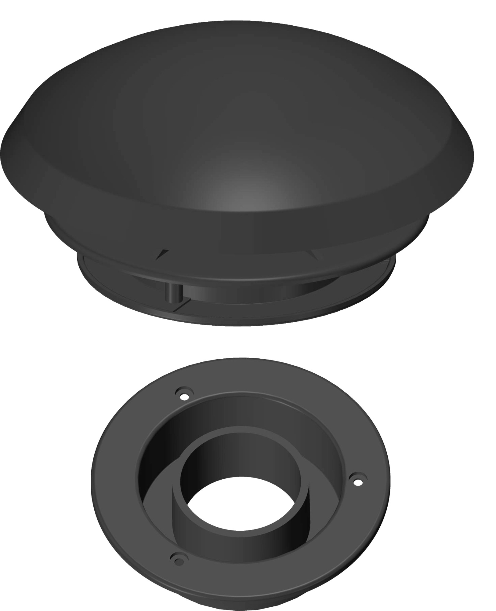 Knorz Dachlüfter 190 mm mit Schlauchanschluss 60 mm schwarz