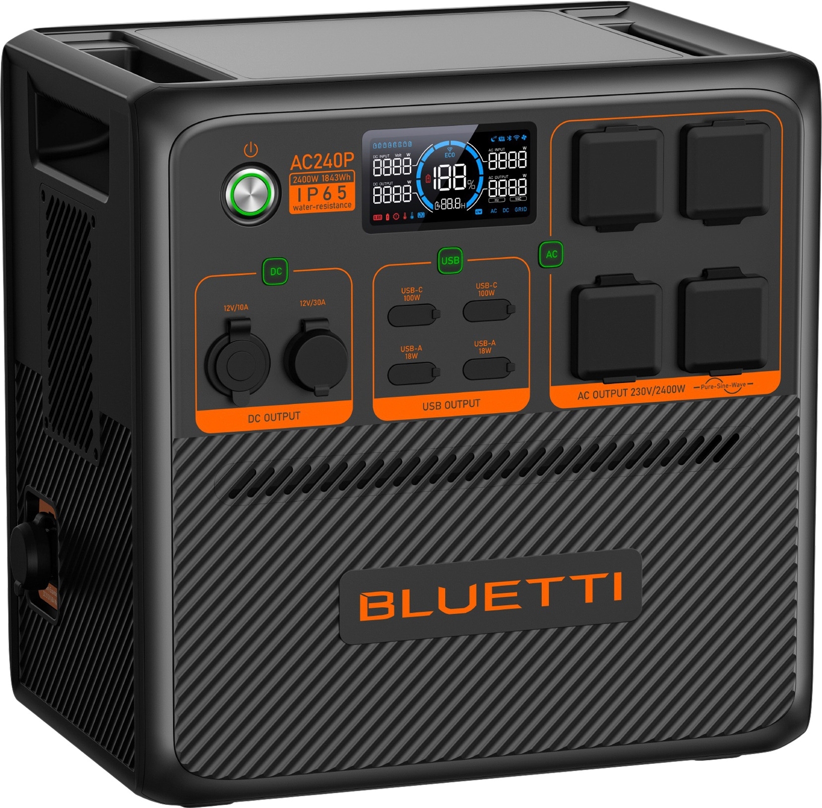 Bluetti AC240P tragbare Powerstation mit WLAN / Bluetooth 2400 W