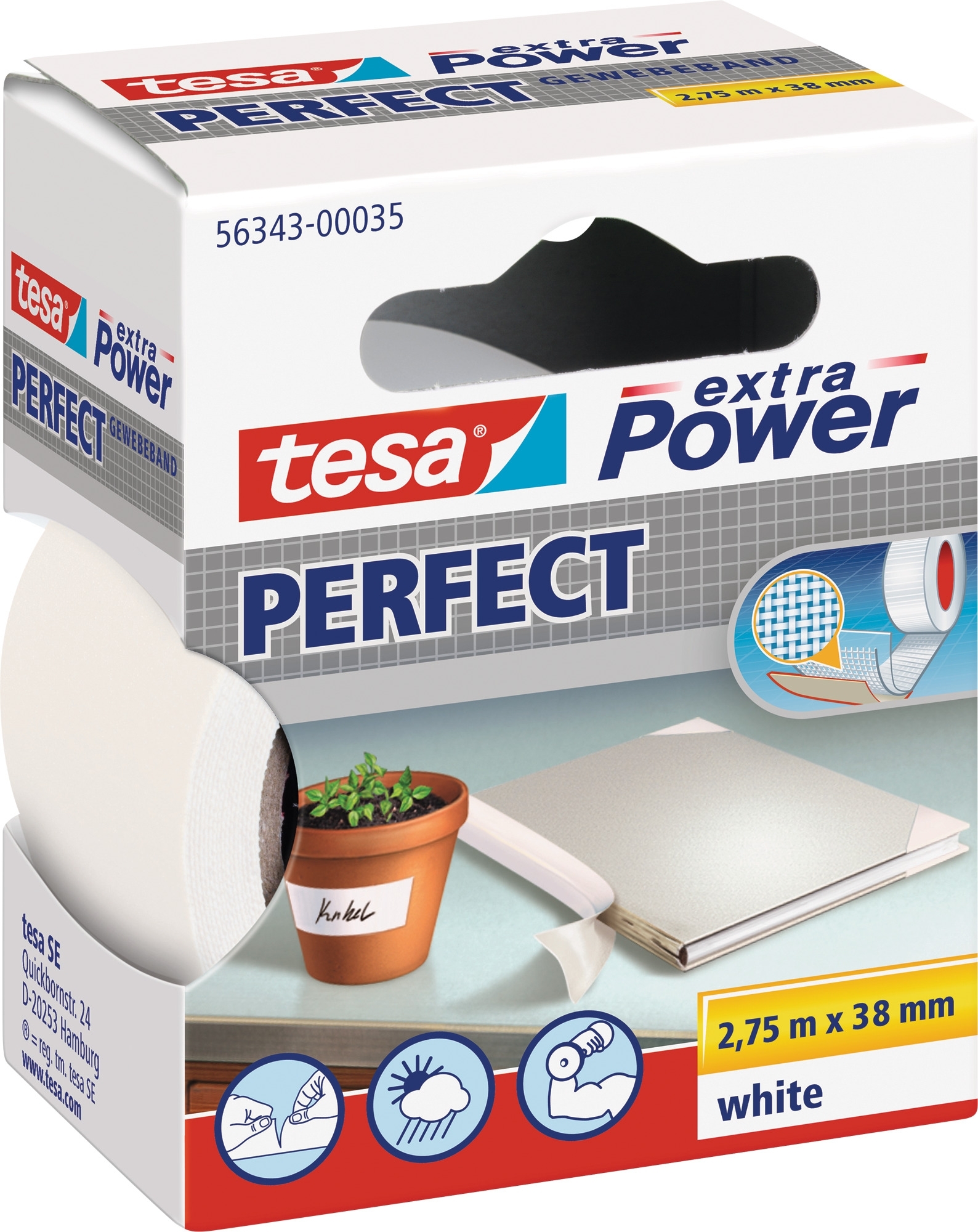 Tesa Extra Power Perfect Klebeband Gewebe 2,75 m