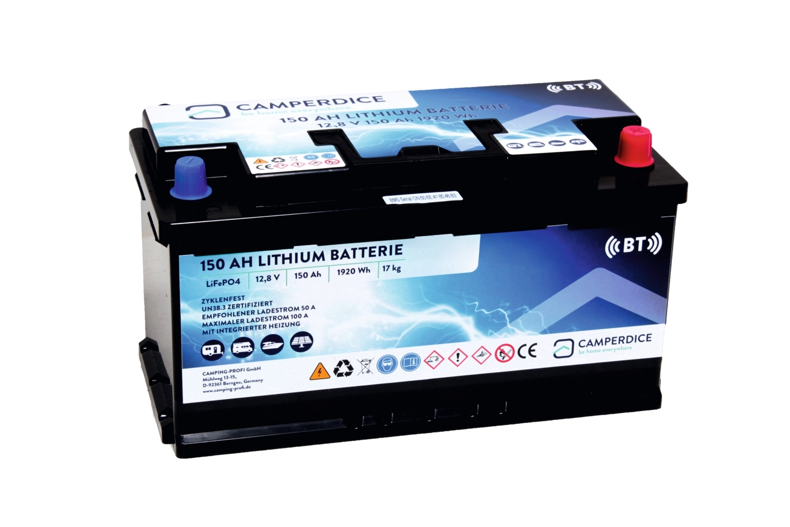 CAMPERDICE 150Ah Lithium Batterie BT (D)