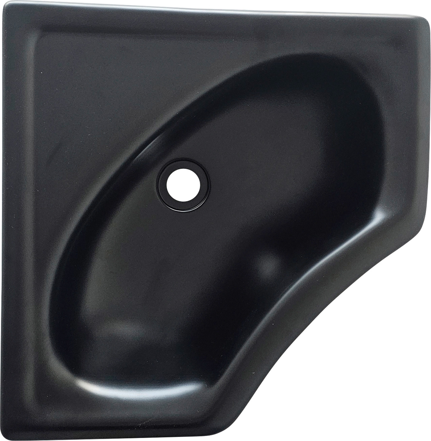 Comet Eckwaschbecken Mini Kunststoff mattschwarz 340 x 165 mm