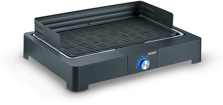 Severin PG 8567 Tischgrill mit Grillplatte aus Aluminium 2200 W  Schwarz