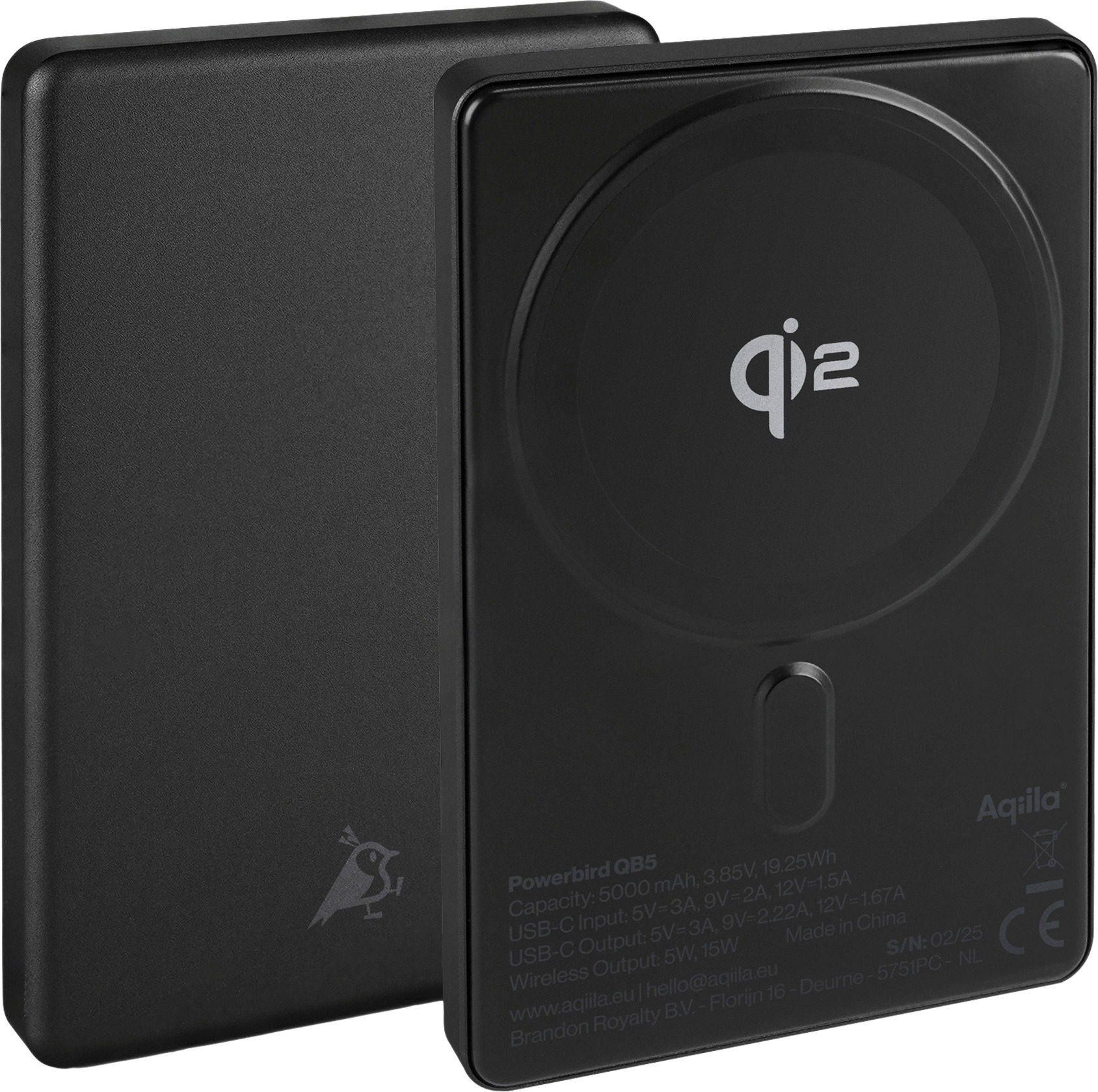 Aqiila Powerbird drahtlose Powerbank 20 W schwarz 5000 mAh