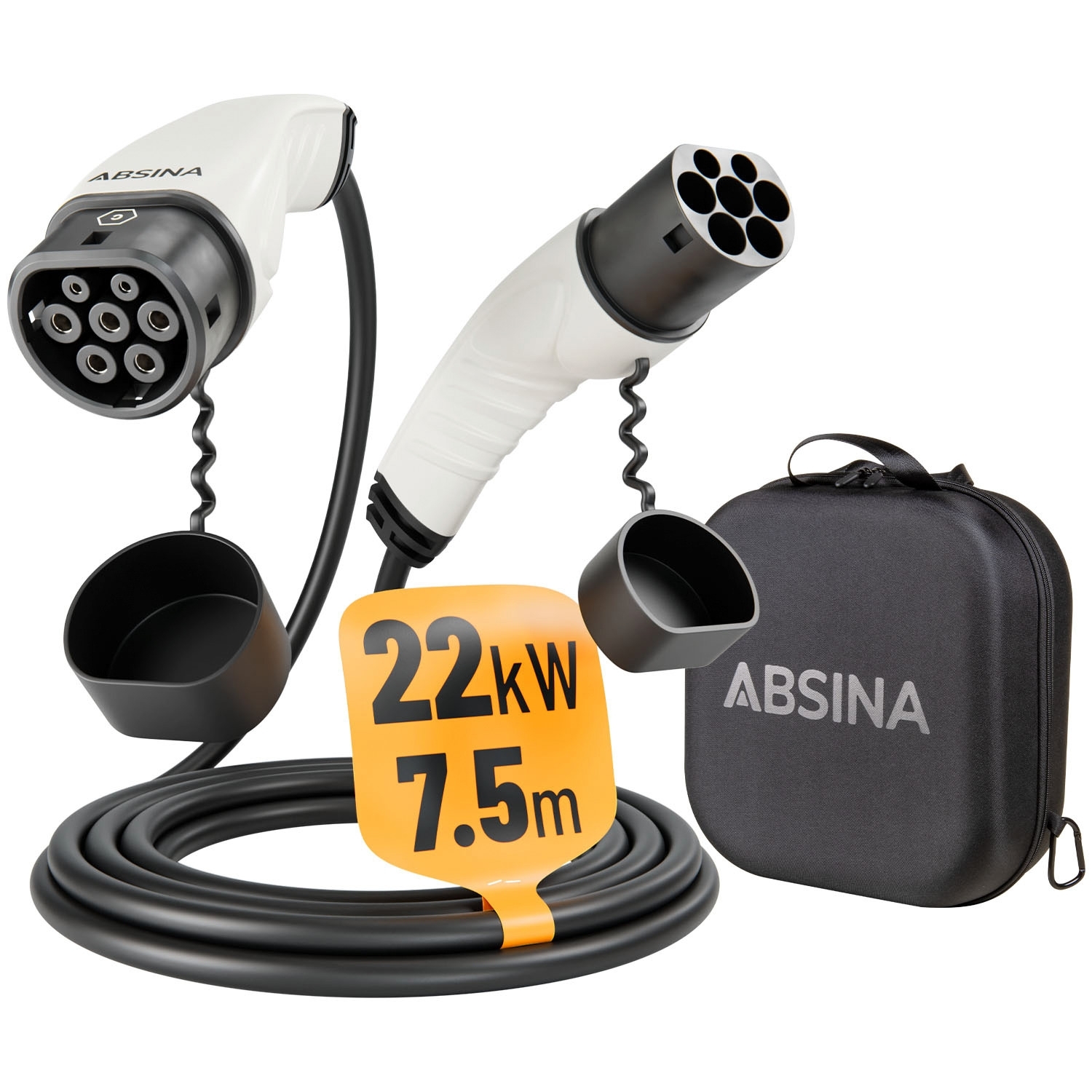 Absina Ladekabel Typ 2 Mode 3 für Elektroautos