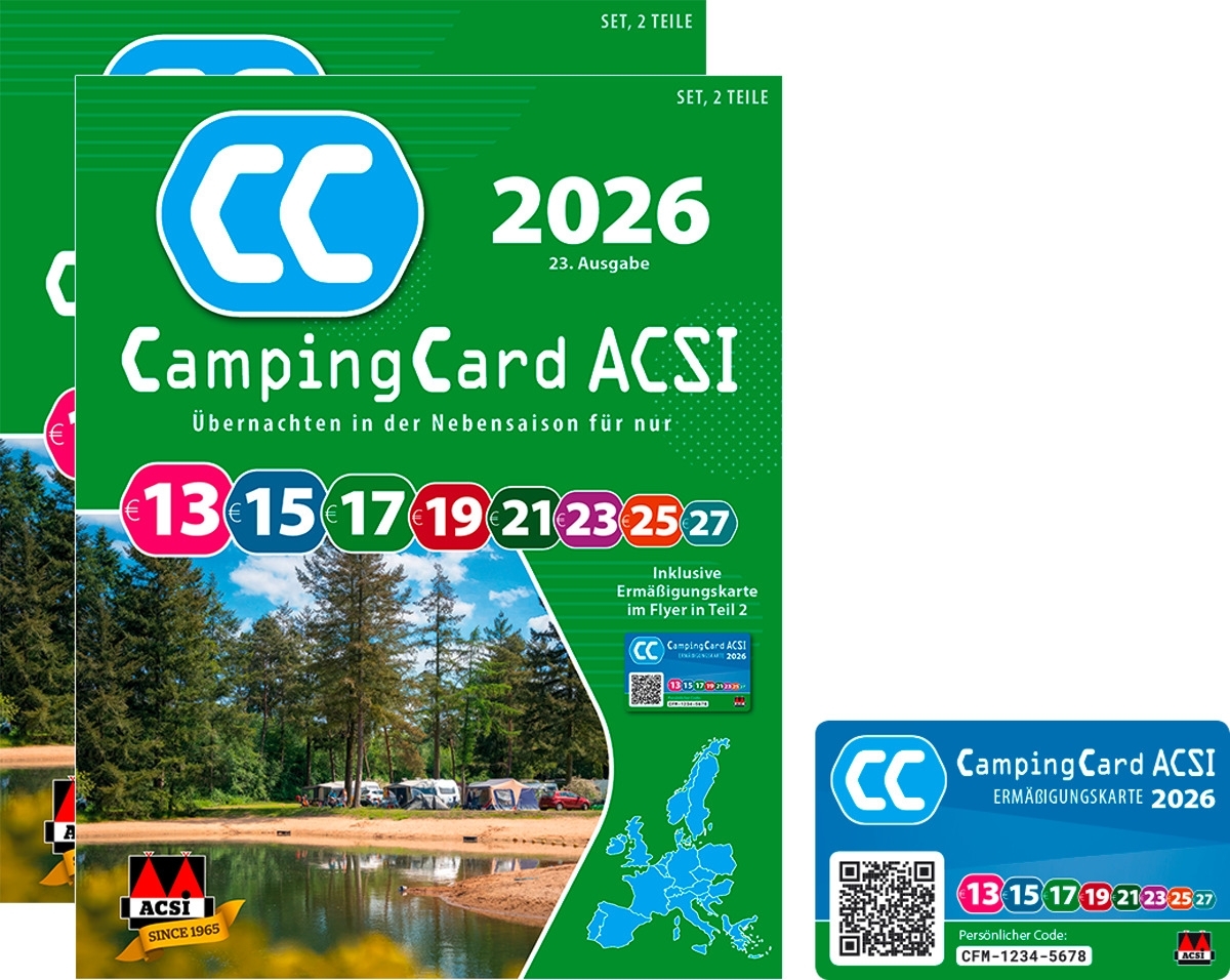 ACSI Campingführer 2026 mit CampingCard Ermäßigungskarte (Deutsch)