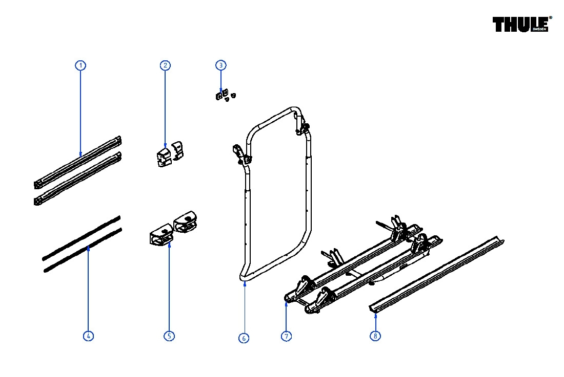 Thule Tragrahmenprofil Ducato für Fahrradträger Sport G2 / Elite G2 / Elite Van XT - Thule Ersatzteilnummer 1500601518