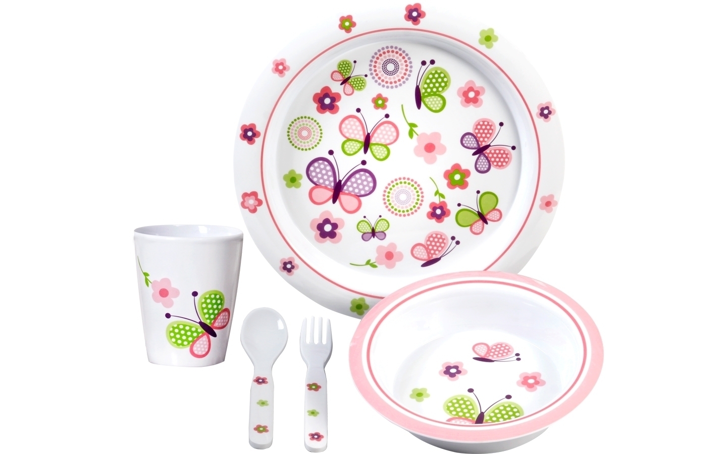 Brunner Butterfly Kindergeschirrset 5 teilig bunt